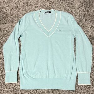 Vineyard Vines Aqua V-Neck Sweater